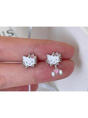 Hello Kitty Cartoon Stud Earrings – Cute & Trendy Jewelry for Women & Girls
